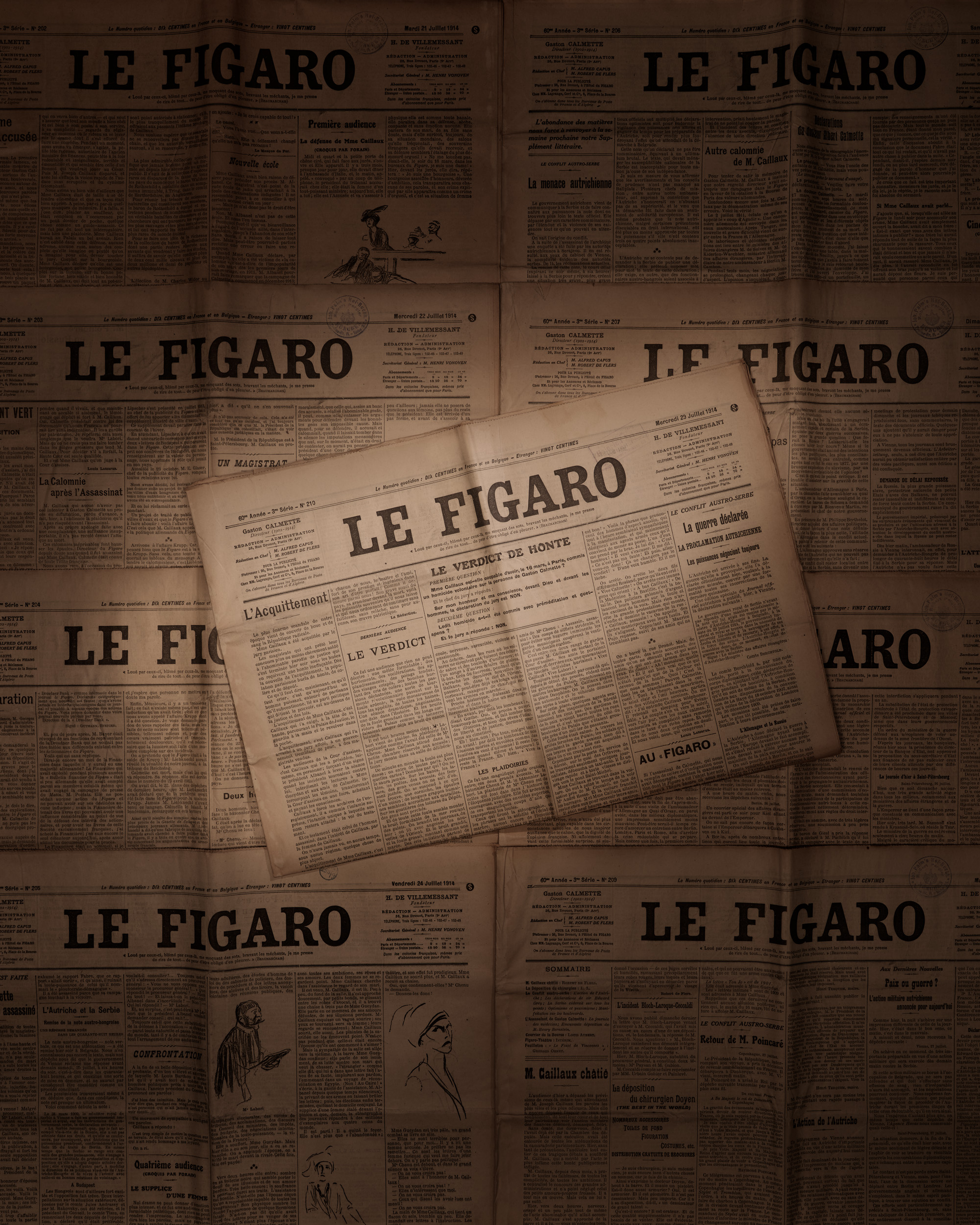 Le Figaro July, 1914, 2025, Inkjet pigment print, 50 x 40 cm, Edition of 3 + 1AP